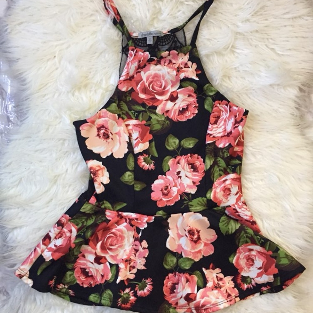 $9| Floral Laced Blouse/Tank